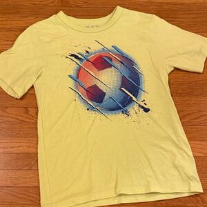 💕3 for $15💕 The Children's Place Yellow Tee with Soccer Ball Design